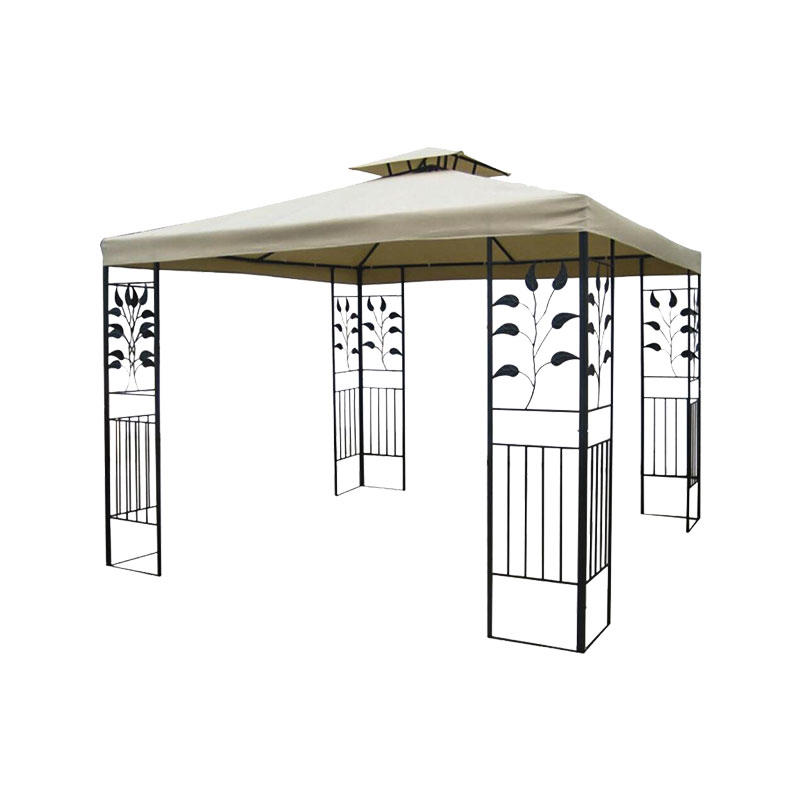 Steel Fabric Square Outdoor Gazebo with Mosquito Netting