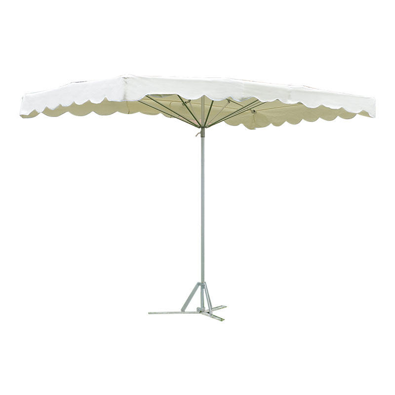 Black Rectangle Table and Market Patio Umbrella