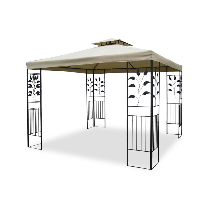 Steel Fabric Square Outdoor Gazebo with Mosquito Netting