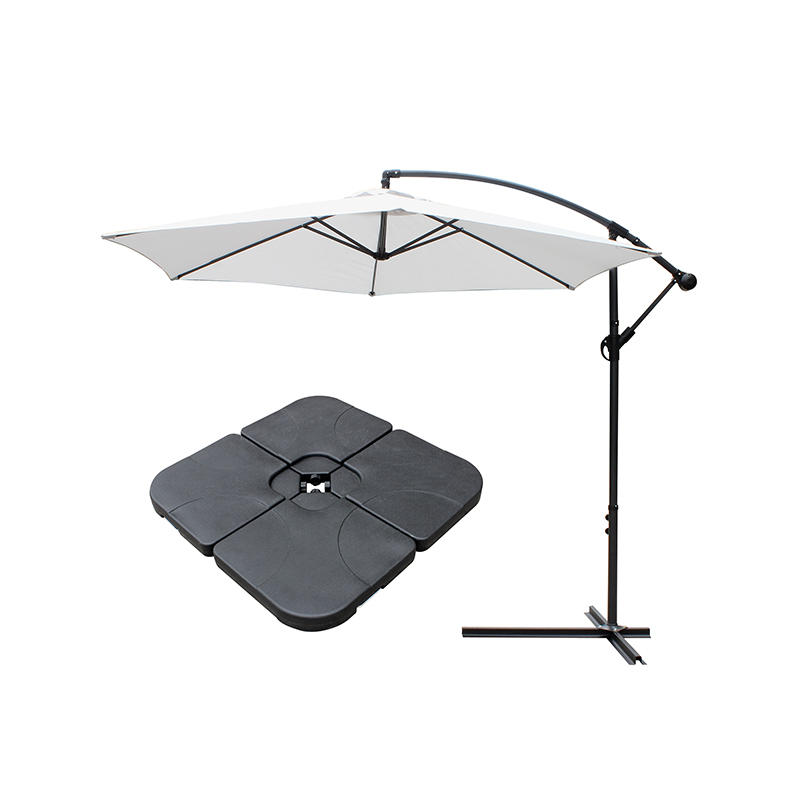 Outdoor Patio 10' Hanging Umbrella Sun Shade W/t Cross Base
